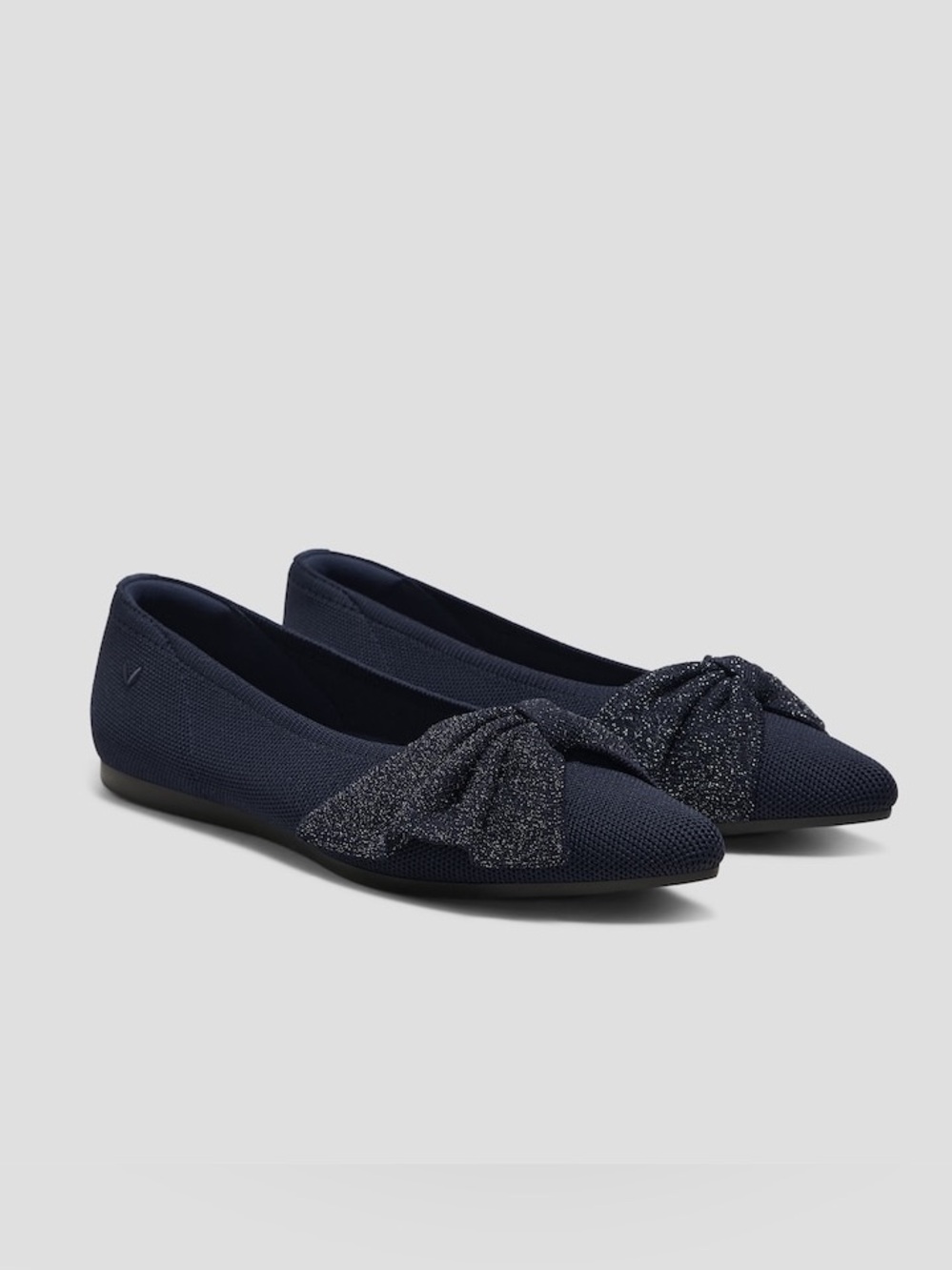 Vivaia Pointed-Toe Bow Flats (Azura) 37